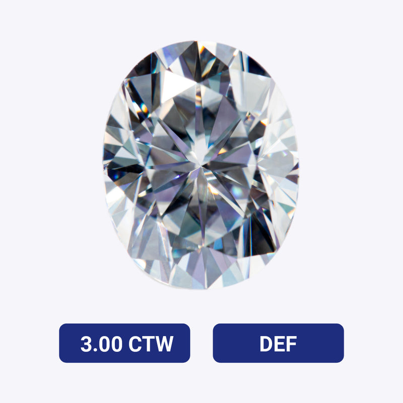 3.00 CTW Oval Moissanite Gemstone (DEF - Colorless)