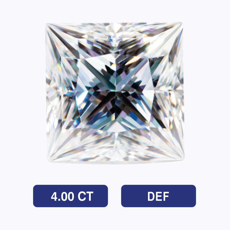 4.00 CTW Square Moissanite Gemstone (DEF - Colorless)