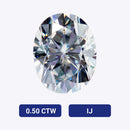 0.50 CTW Oval Moissanite Gemstone (IJ - Lightly-Colored)